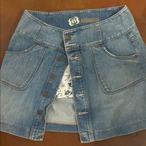 Button up denim skirt